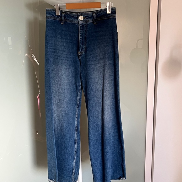 Zara soft (S) wide-leg jeans, with stretch, EUC. - Picture 3 of 14